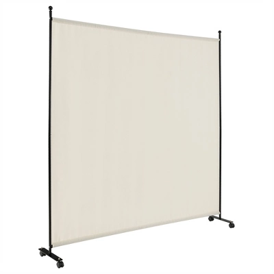 Costway 6FT Single Panel Room Divider With Wheels Rolling Fabric Partition Privacy Screen - Image 12