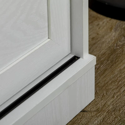 HOMCOM Farmhouse Coffee Bar Cabinet, Kitchen Sideboard, Buffet Cabinet With Sliding Barn Door And 3 Storage Drawers For Living Room, White - Image 5