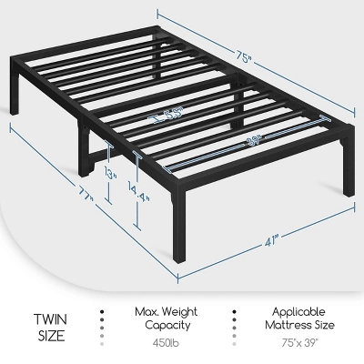 Yaheetech Metal Platform Bed Frame With Ultra-Durable Steel Slat Support - Image 2