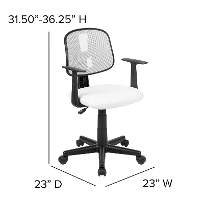 Emma And Oliver Pivot Back Mesh Swivel Task Office Chair With Arms - Image 5