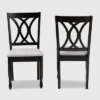 2pc Reneau Upholstered Wood Dining Chair Set - Baxton Studio