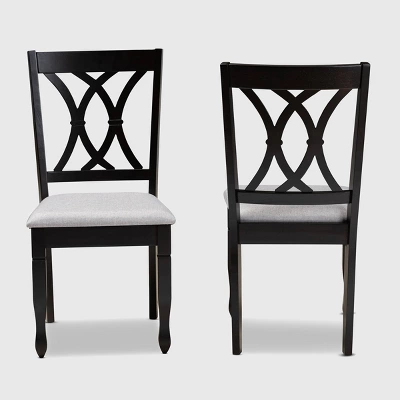 2pc Reneau Upholstered Wood Dining Chair Set - Baxton Studio