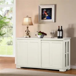 Yaheetech Sideboard Buffet Cabinet With Storage Sliding Door For Kitchen Dining Room