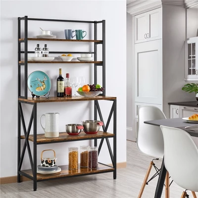 Yaheetech 5-Tier Kitchen Baker's Rack Utility Storage Shelf With 5 Shelves & Adjustable Feet