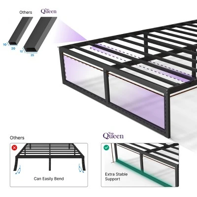 NapQueen Alpha Metal Platform Bed Frame 14" Height - Image 5