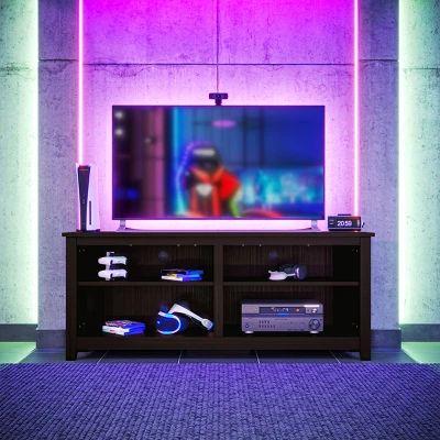 Entertainment Center - TV Stand Supports Up To 65-inch TVs - Traditional Design With 4 Cubbies And 2 Shelves By Lavish Home (Espresso) - Image 5