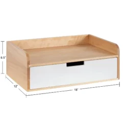 18" X 7" Kitt Floating Side Table Shelf White/Natural - Kate & Laurel All Things Decor