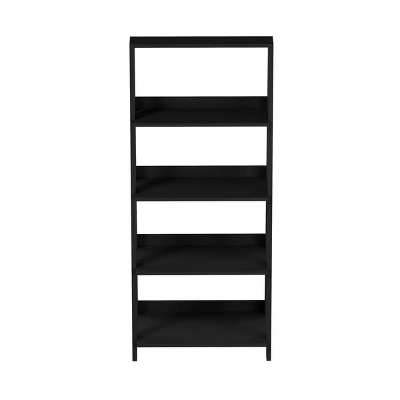 Lavish Home 4-Tier Ladder Bookshelf Freestanding Wooden Bookcase, Black - Image 7