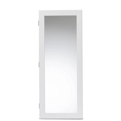 Pontus Wood Wall-Mountable Jewelry Armoire With Mirror - Baxton Studio - Image 8