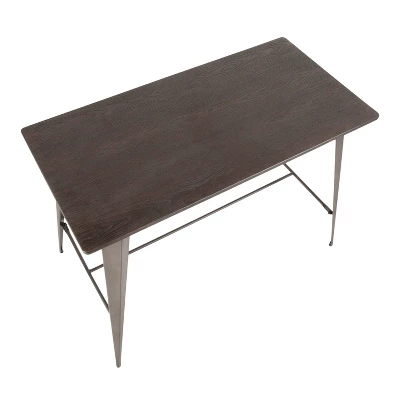 Oregon Industrial Counter Table Antique/Espresso - LumiSource - Image 4