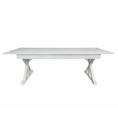 Flash Furniture HERCULES 8' X 40" Rectangular Solid Pine Folding Farm Table With X Legs - Image 3