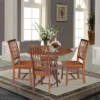 42" Caan Dual Table With 4 Slat-Back Dining Chairs Espresso - International Concepts