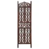 3 Panel Decorative Mango Wood Screen With Abstract Carvings Brown - The Urban Port