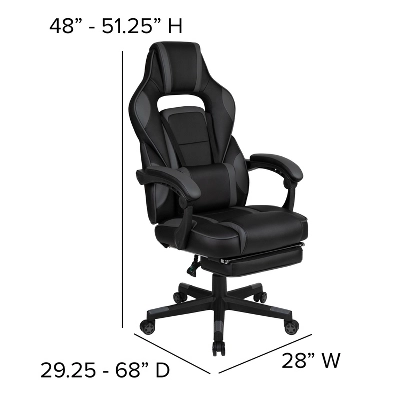 Flash Furniture Gaming Desk With Cup Holder/Headphone Hook/Monitor Stand & Reclining Back/Arms Gaming Chair With Footrest - Image 5