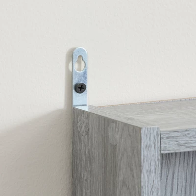 HOMCOM 5-storey Wall Shelf Display Cabinet, Shotglass Display Case With 2 Glass Doors And 4 Adjustable Shelves, Gray - Image 4