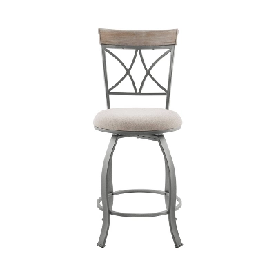 Carter Swivel Metal Counter Stool Pewter - Powell