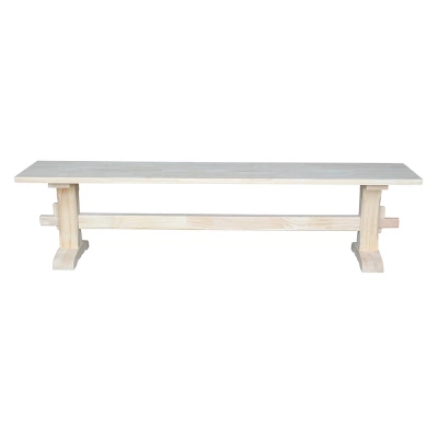 72" Trestle Bench Unfinished - International Concepts