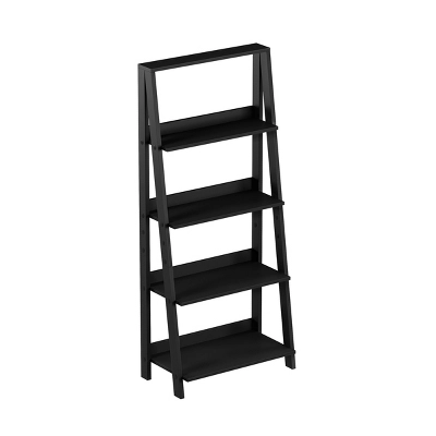 Lavish Home 4-Tier Ladder Bookshelf Freestanding Wooden Bookcase, Black - Image 6