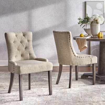 Set Of 2 Ariane Dining Chairs Gray - Angelo:HOME
