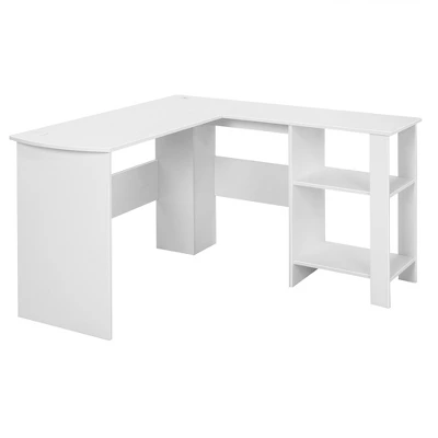 Costway L-shaped Corner Computer Desk Home Office Writing Workstation With Storage Shelves - Image 9