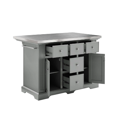 Julia Stainless Steel Top Kitchen Island - Crosley - Image 5