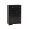 5 Drawer Dresser Black - Prepac