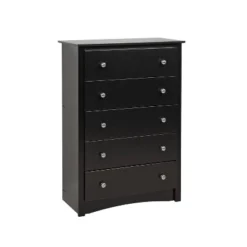 5 Drawer Dresser Black - Prepac