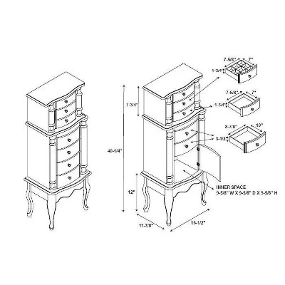 Marie Jewelry Armoire Oak - Powell Company - Image 12