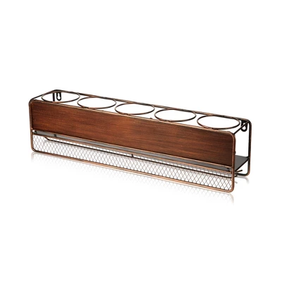 True Wall Mounted Wine Shelf & Stemware Rack, Wood - Image 2