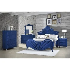 King Dante Bed Blue Velvet - Acme Furniture