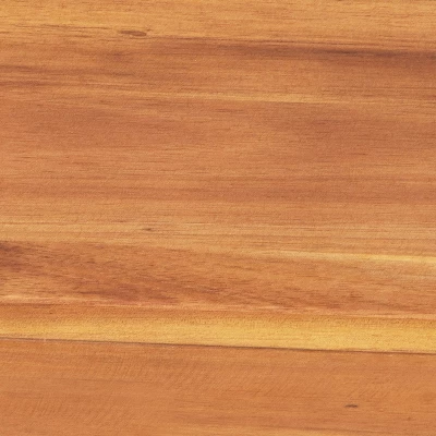 Emma And Oliver All-Weather Three Piece Solid Acacia Wood Patio Bistro Set With Two Folding Chairs And Table - Image 3