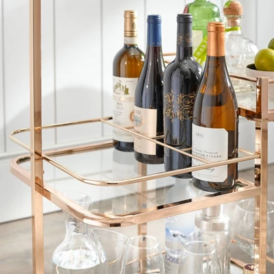Alcott 3 Tier Bar Cart Bright Gold - Angelo:HOME - Image 2
