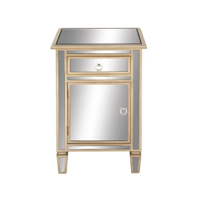 Small Glam Glass Mirrored Cabinet Beige - Olivia & May - Image 9