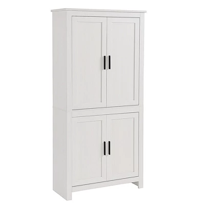 HOMCOM 64" 4-Door Kitchen Pantry, Freestanding Storage Cabinet With 3 Adjustable Shelves For Kitchen, Dining Or Living Room - Image 6