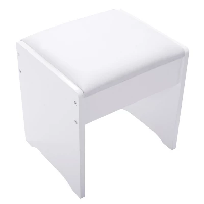 Tangkula 2 Drawers Make-up Mirror Set Vanity Dressing Table Flip-type Desktop With Stool - Image 6