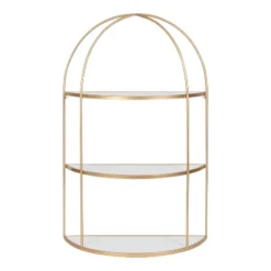 21" X 32" Freade Tiered Decorative Wall Shelf White/Gold - Kate & Laurel All Things Decor