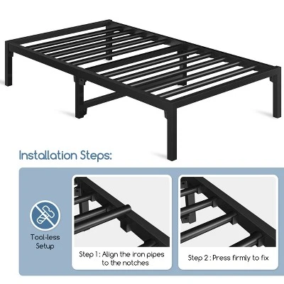 Yaheetech Metal Platform Bed Frame With Ultra-Durable Steel Slat Support - Image 6
