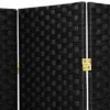7 Ft. Tall Woven Fiber Room Divider - Black (4 Panels)