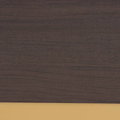 Queen Arcelia Two-Tone Wood Platform Bed Walnut Brown/Gold - Baxton Studio - Image 5