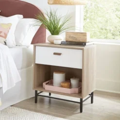 Anda Norr Nightstand With Drawer Sky Oak - Sauder