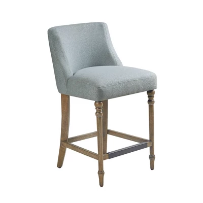 25" Delaney Upholstered Counter Height Barstool Blue - Martha Stewart - Image 2