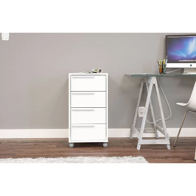 Maia 4 Drawer File Cabinet White - Polifurniture - Image 4