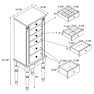 Wylie Jewelry Armoire Cherry Red - Powell Company - Image 14