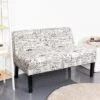 Costway Loveseat Sofa Fabric Settee Bench Bed Chair Wooden Leg Living Room