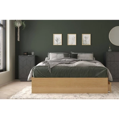 2pc Ballet Bedroom Set Natural Maple/Charcoal Gray - Nexera - Image 3