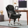 Back N Motion Health & Wellness Managers Chair Black Leather - Serta