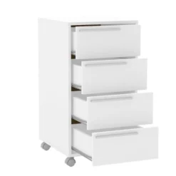 Maia 4 Drawer File Cabinet White - Polifurniture