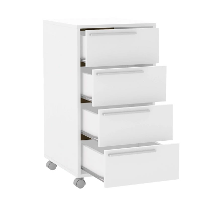 Maia 4 Drawer File Cabinet White - Polifurniture
