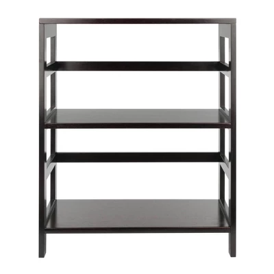 29.21" 2 Tier Leo Shelf Storage Or Bookshelf Wide Espresso Brown - Winsome