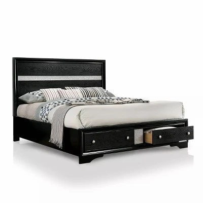 2pc Queen Whether By Bed With Nightstand Black - MiBasics - Image 3